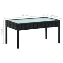 Lauko baldų komplektas VLX Poly Rattan Lounge Set 4 Piece, juodas, 3-4 vietų