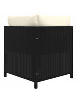 lauko baldai 5 vietu - Lauko baldų komplektas VLX Poly Rattan 5 Piece, juodas/kreminės spalvos, 3-5 vietų - 4 nuotrauka