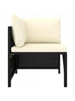 lauko baldai 5 vietu - Lauko baldų komplektas VLX Poly Rattan 5 Piece, juodas/kreminės spalvos, 3-5 vietų - 5 nuotrauka