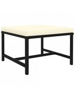 lauko baldai 5 vietu - Lauko baldų komplektas VLX Poly Rattan 5 Piece, juodas/kreminės spalvos, 3-5 vietų - 8 nuotrauka