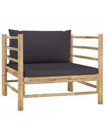 lauko baldai 4 - Lauko baldų komplektas VLX Garden Lounge Set Bamboo, pilkas/rudas, 4-5 vietų - 4 nuotrauka
