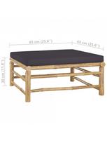 lauko baldai 4 - Lauko baldų komplektas VLX Garden Lounge Set Bamboo, pilkas/rudas, 4-5 vietų - 8 nuotrauka