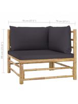 lauko baldai 4 - Lauko baldų komplektas VLX Garden Lounge Set Bamboo, pilkas/rudas, 4-5 vietų - 9 nuotrauka