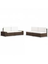 Lauko baldų komplektas VLX Garden Furniture Set 3054593, kreminės spalvos/rudas, 4 vietų