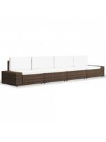 lauko baldai 4 - Lauko baldų komplektas VLX Garden Furniture Set 3054593, kreminės spalvos/rudas, 4 vietų - 2 nuotrauka