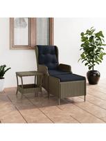 Lauko baldų komplektas VLX Garden Lounge Set Poly Rattan, juodas/rudas, 1 vietų