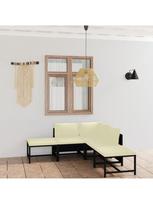 lauko baldu komplektas 6 vietu - Lauko baldų komplektas VLX Garden Lounge Set 3059782, juodas/kreminės spalvos, 6 vietų - 2 nuotrauka