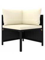 lauko baldu komplektas 6 vietu - Lauko baldų komplektas VLX Garden Lounge Set 3059782, juodas/kreminės spalvos, 6 vietų - 3 nuotrauka