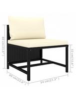 lauko baldu komplektas 6 vietu - Lauko baldų komplektas VLX Garden Lounge Set 3059782, juodas/kreminės spalvos, 6 vietų - 8 nuotrauka