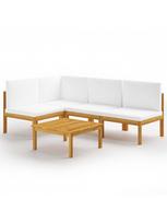 Lauko baldų komplektas VLX Lounge Set 5 Piece, kreminės spalvos/rudas, 4 vietų