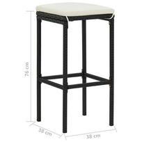 Lauko baldų komplektas VLX Garden Bar Set 3064916, juodas/kreminės spalvos, 4 vietų