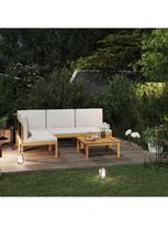 poilsio komplektas vidaxl - Lauko baldų komplektas VLX Lounge Set 5 Piece, kreminės spalvos/rudas, 4 vietų - 3 nuotrauka