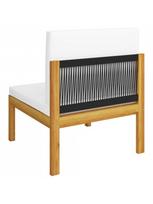 poilsio komplektas vidaxl - Lauko baldų komplektas VLX Lounge Set 5 Piece, kreminės spalvos/rudas, 4 vietų - 7 nuotrauka
