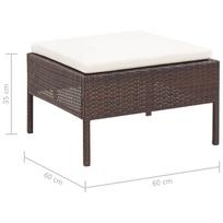 Lauko baldų komplektas VLX Poly Rattan Lounge Set 48955, rudas, 2-3 vietų