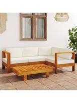 Lauko baldų komplektas VLX Lounge Set 5 Piece, kreminės spalvos/rudas, 4 vietų