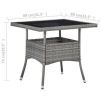Lauko baldų komplektas VLX Poly Rattan 3 Piece 3058315, pilkas/rudas, 2 vietų