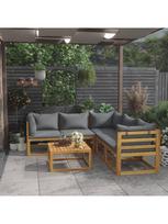Lauko baldų komplektas VLX 6 Piece Garden Lounge Set 3057612, pilkas, 5 vietų