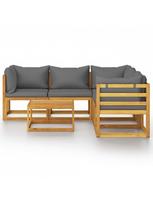 lauko baldu komplektas 6 vietu - Lauko baldų komplektas VLX 6 Piece Garden Lounge Set 3057612, pilkas, 5 vietų - 3 nuotrauka