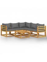 lauko baldu komplektas 6 vietu - Lauko baldų komplektas VLX 6 Piece Garden Lounge Set 3057612, pilkas, 5 vietų - 4 nuotrauka