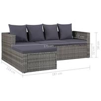 Lauko baldų komplektas VLX 4 Piece Garden Lounge Set with Cushions 43956