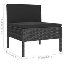 Lauko baldų komplektas VLX 3 Piece Garden Lounge Set with Cushions 310203