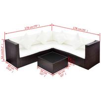 Lauko baldų komplektas VLX 4 Piece Garden Lounge Set with Cushions 42894