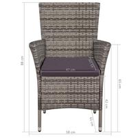 Lauko baldų komplektas VLX 5 Piece Outdoor Dining Set With Cushions 44072