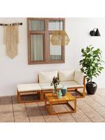 Lauko baldų komplektas VLX Garden Lounge Set 3057659, kreminės spalvos, 3 vietų