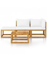 3 daliu lauko baldai - Lauko baldų komplektas VLX Garden Lounge Set 3057659, kreminės spalvos, 3 vietų - 2 nuotrauka