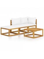 3 daliu lauko baldai - Lauko baldų komplektas VLX Garden Lounge Set 3057659, kreminės spalvos, 3 vietų - 3 nuotrauka