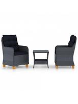 3 daliu lauko baldai - Lauko baldų komplektas VLX Garden Furniture Set 3060180, juodas/pilkas, 2 vietų - 1 nuotrauka