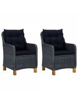 3 daliu lauko baldai - Lauko baldų komplektas VLX Garden Furniture Set 3060180, juodas/pilkas, 2 vietų - 2 nuotrauka