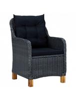 3 daliu lauko baldai - Lauko baldų komplektas VLX Garden Furniture Set 3060180, juodas/pilkas, 2 vietų - 3 nuotrauka