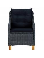 3 daliu lauko baldai - Lauko baldų komplektas VLX Garden Furniture Set 3060180, juodas/pilkas, 2 vietų - 4 nuotrauka