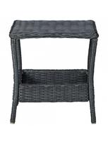 3 daliu lauko baldai - Lauko baldų komplektas VLX Garden Furniture Set 3060180, juodas/pilkas, 2 vietų - 8 nuotrauka