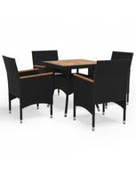 lauko baldai 4 vietu - Lauko baldų komplektas VLX Garden Furniture Set 3058326, juodas/rudas, 4 vietų - 1 nuotrauka