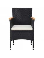 lauko baldai 4 vietu - Lauko baldų komplektas VLX Garden Furniture Set 3058326, juodas/rudas, 4 vietų - 5 nuotrauka