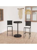 baro baldai - Lauko baldų komplektas VLX Garden Bar Set Polu Rottan, juodas, 2 vietų - 2 nuotrauka