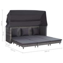 Lauko baldų komplektas VLX Folding Sofa With Roof 46077, pilkas, 3 vietų