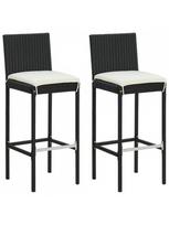 baro baldai - Lauko baldų komplektas VLX Garden Bar Set Polu Rottan, juodas, 2 vietų - 6 nuotrauka