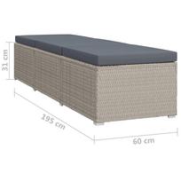 Lauko baldų komplektas VLX Sun Loungers With Table 3057665, pilkas, 2 vietų