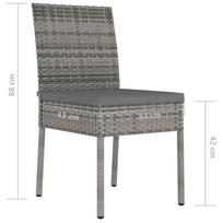 Lauko baldų komplektas VLX Garden Dining Set Poly Rattan, pilkas, 2 vietų
