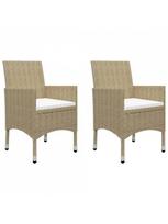 lauko baldu 2 vietu - Lauko baldų komplektas VLX Bistro Set Poly Rattan, kreminės spalvos, 2 vietų - 3 nuotrauka