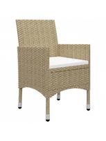 lauko baldu 2 vietu - Lauko baldų komplektas VLX Bistro Set Poly Rattan, kreminės spalvos, 2 vietų - 4 nuotrauka