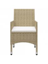 lauko baldu 2 vietu - Lauko baldų komplektas VLX Bistro Set Poly Rattan, kreminės spalvos, 2 vietų - 5 nuotrauka
