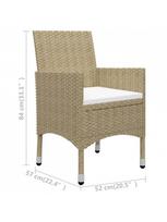lauko baldu 2 vietu - Lauko baldų komplektas VLX Bistro Set Poly Rattan, kreminės spalvos, 2 vietų - 9 nuotrauka