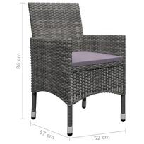Lauko baldų komplektas VLX Poly Rattan 7 Piece, pilkas/rudas, 6 vietų