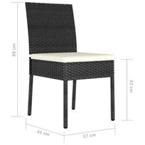 Lauko baldų komplektas VLX Garden Dining Set Poly Rattan, juodas, 2 vietų