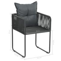 Lauko baldų komplektas VLX PVC Rattan 3 Piece, juodas/rudas, 2 vietų