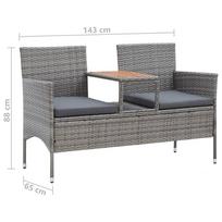 Lauko baldų komplektas VLX 2-Seater Garden Bench With Table 46147
